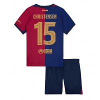 Barcelona Andreas Christensen #15 Domáci Detský futbalový dres 2024-25 Krátky Rukáv (+ trenírky)